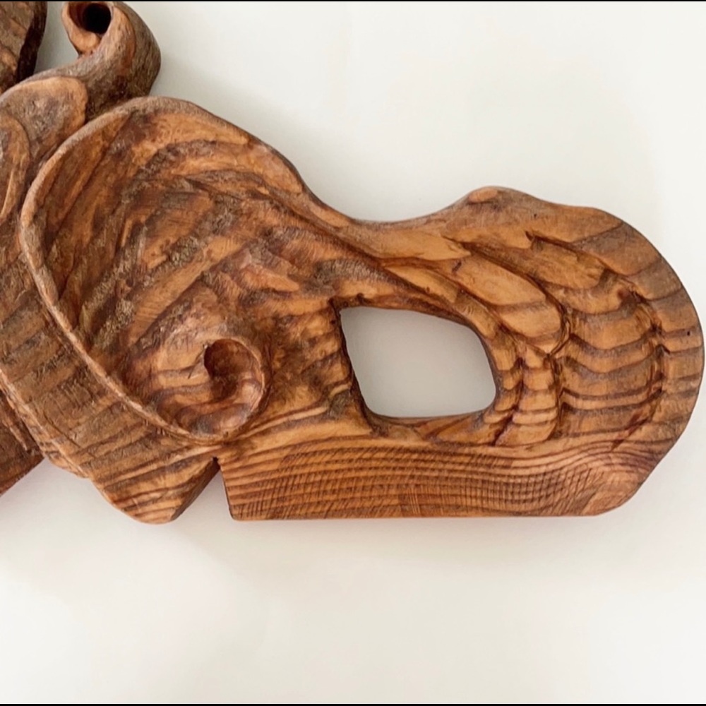 Hand Made Wood Hanger Tan Color NEW - Picture 4 of 6
